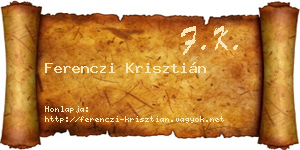 Ferenczi Krisztián névjegykártya